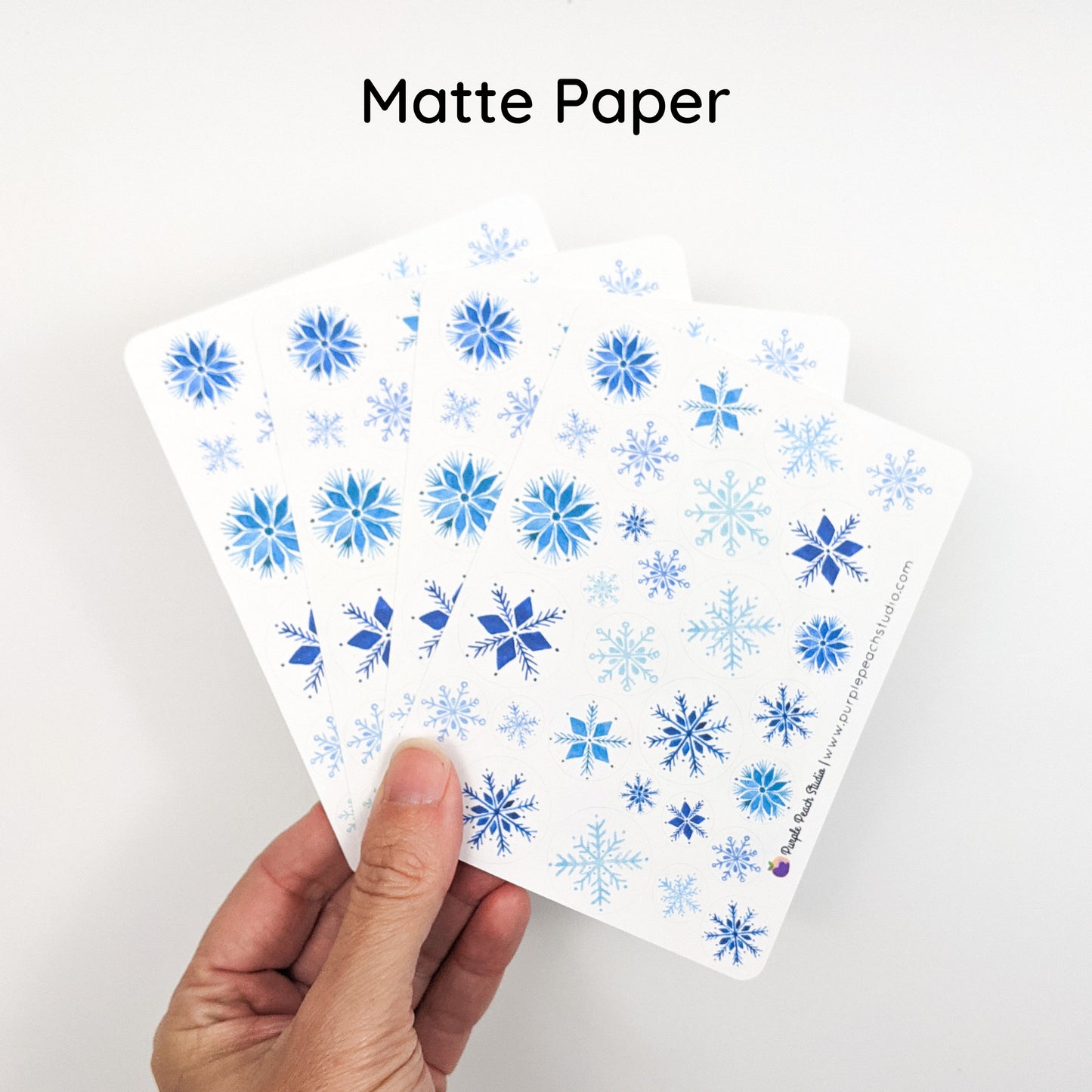 Small Watercolor Winter Snowflake Stickers