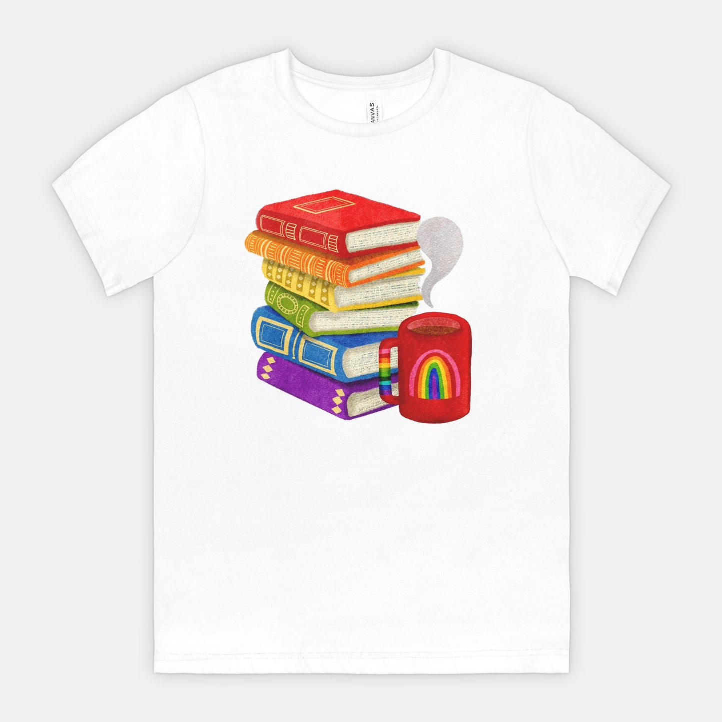 Coffee and Books T-Shirt - Front Graphic
