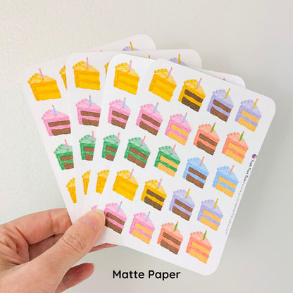 Pastel Birthday Cake Stickers