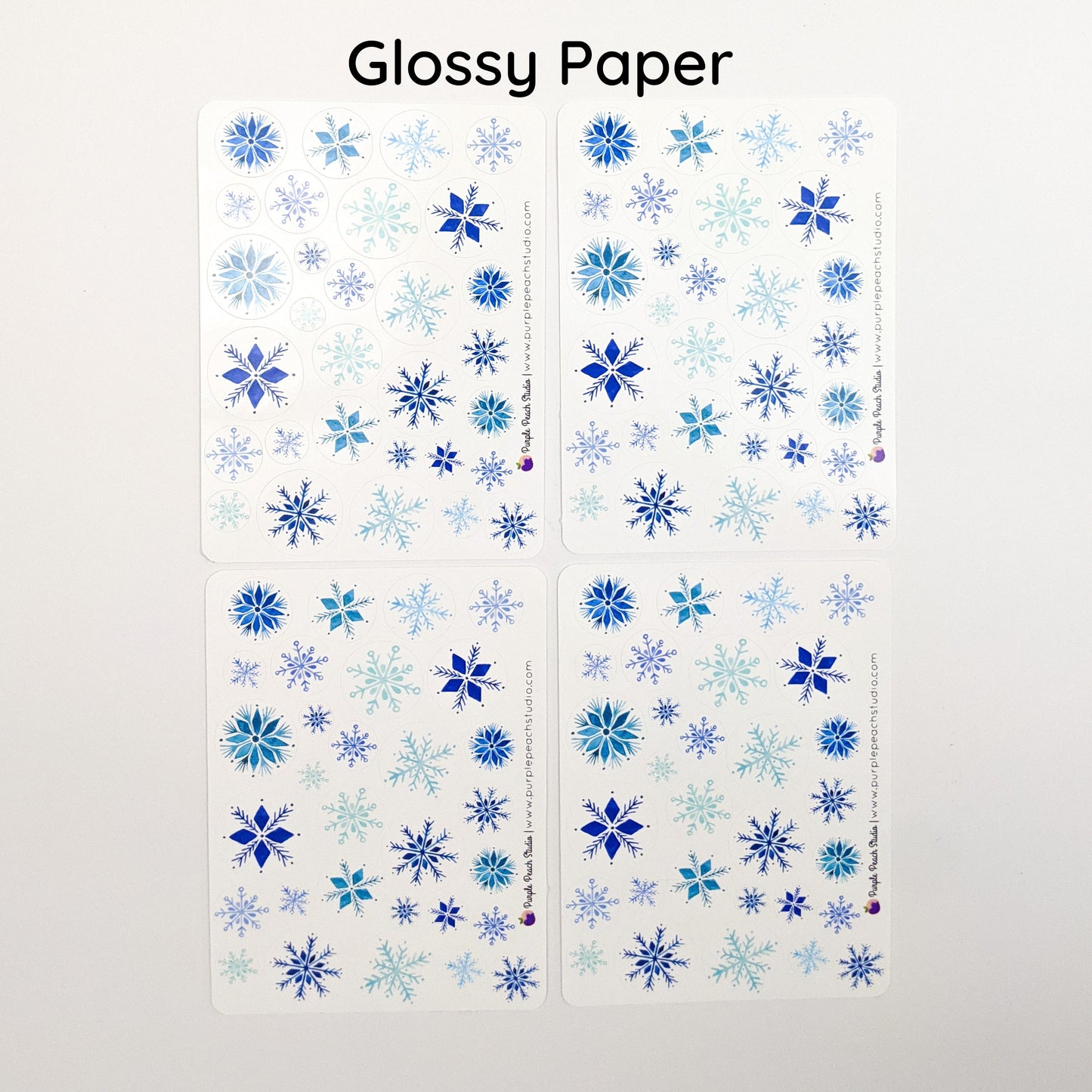 Small Watercolor Winter Snowflake Stickers