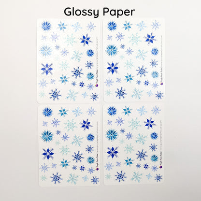 Small Watercolor Winter Snowflake Stickers