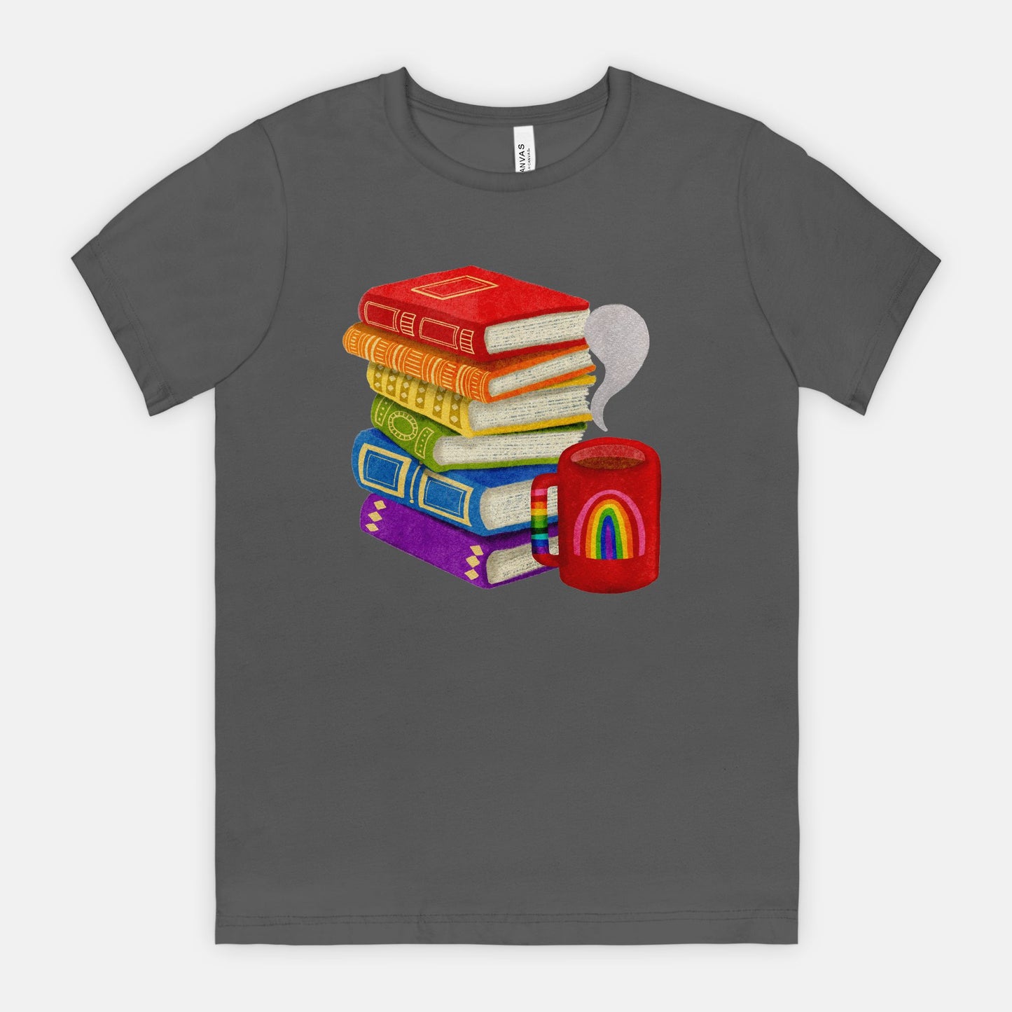 Coffee and Books T-Shirt - Front Graphic