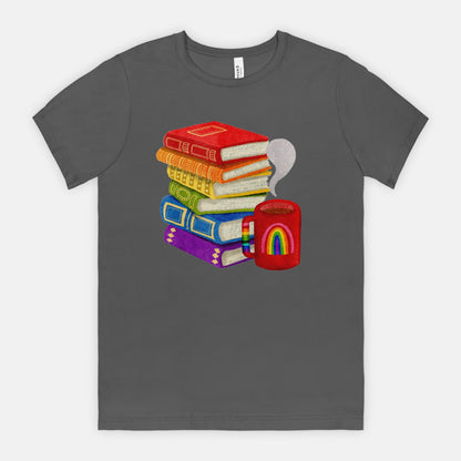 Coffee and Books T-Shirt - Front Graphic
