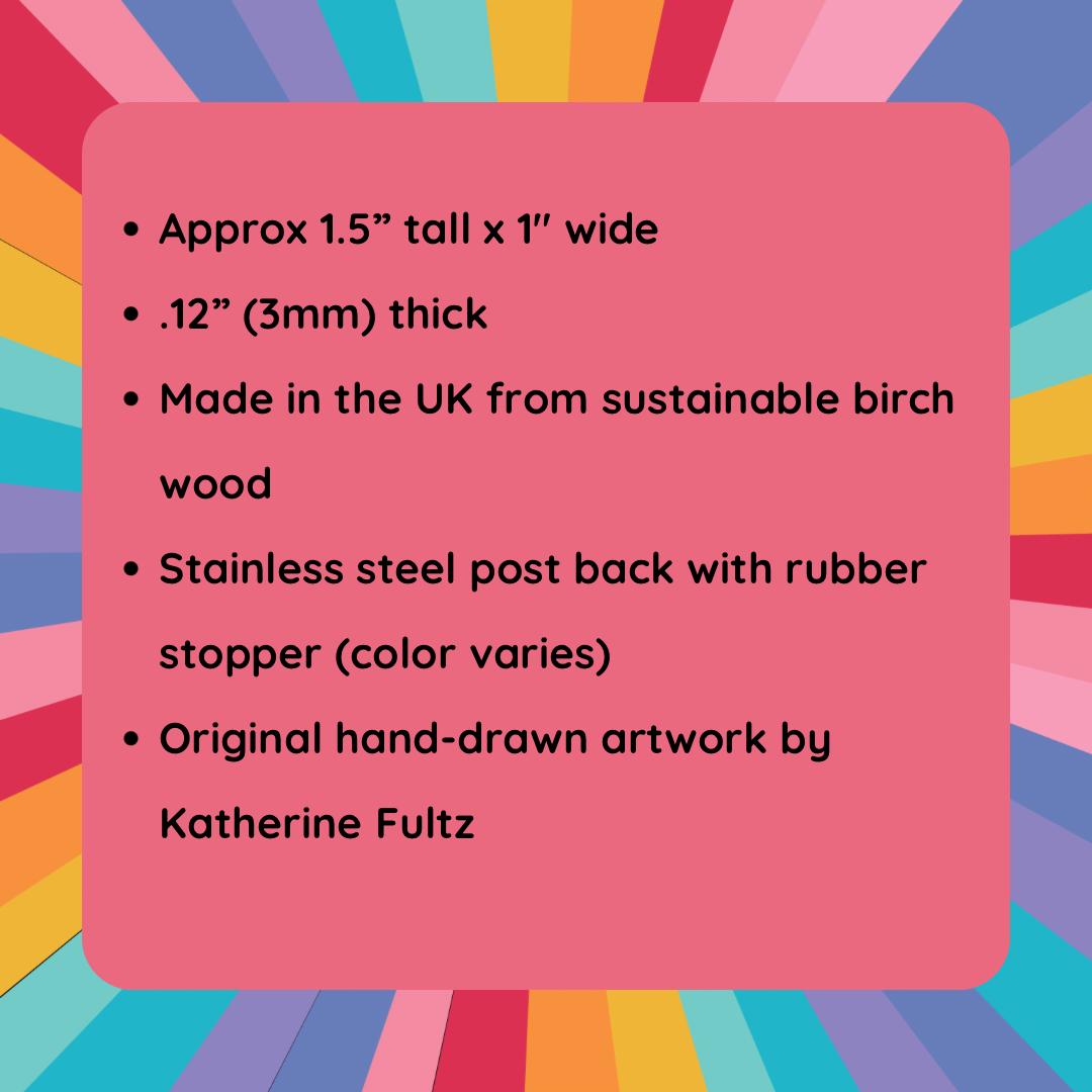 Wooden Flower Bouquet Pin