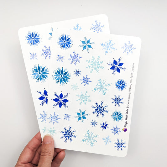 Large Watercolor Snowflake Stickers