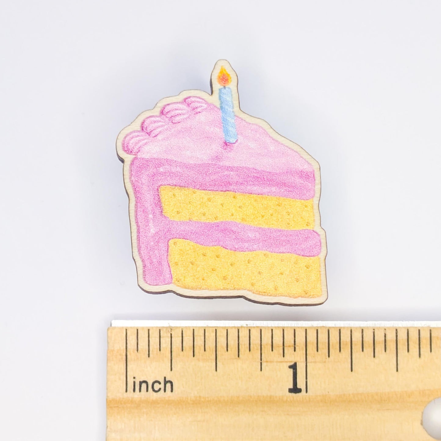 Small Pink Birthday Cake Pin