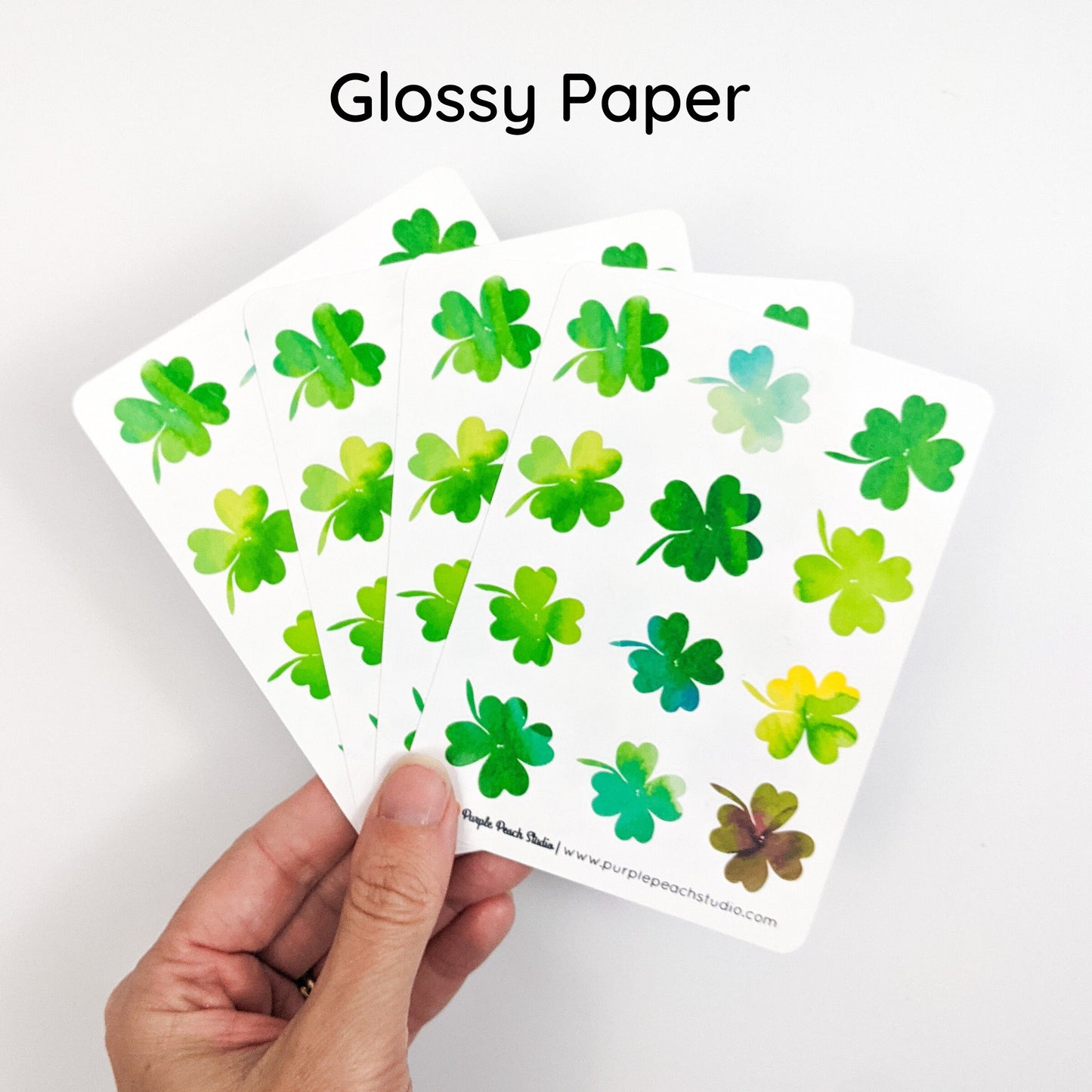 Small Watercolor Shamrock Stickers