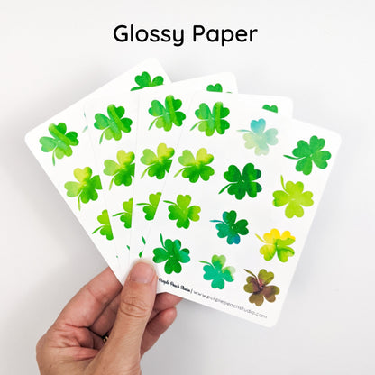 Small Watercolor Shamrock Stickers