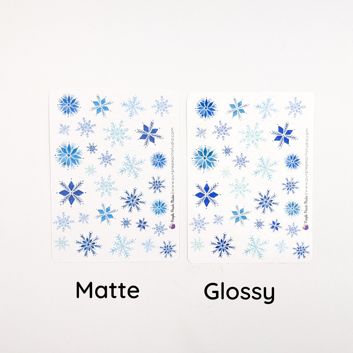 Small Watercolor Winter Snowflake Stickers