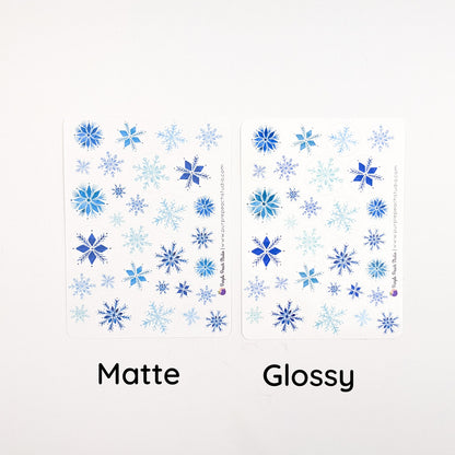 Small Watercolor Winter Snowflake Stickers