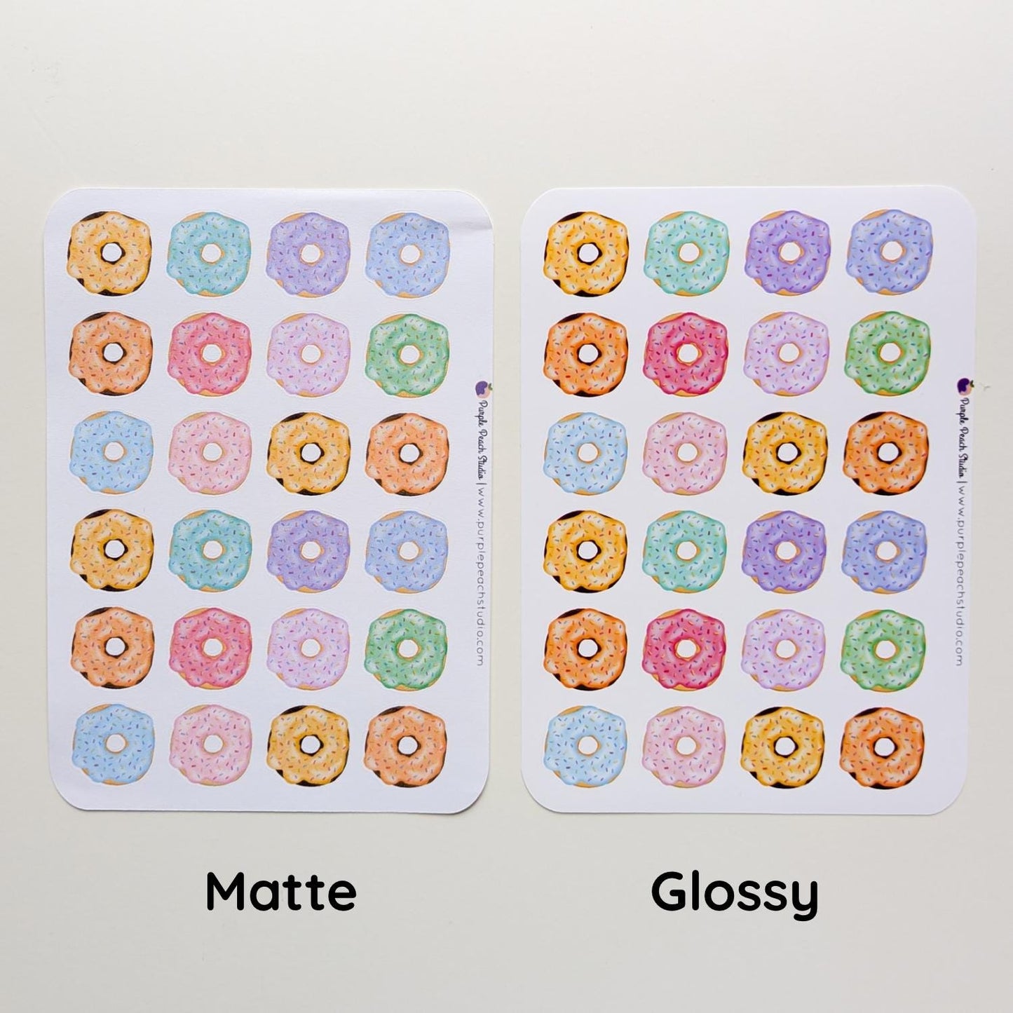 Large Rainbow Donut Sticker Sheets
