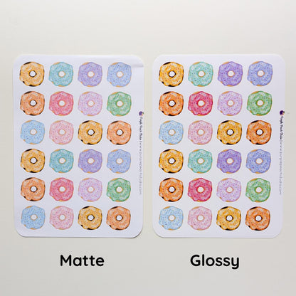 Large Rainbow Donut Sticker Sheets