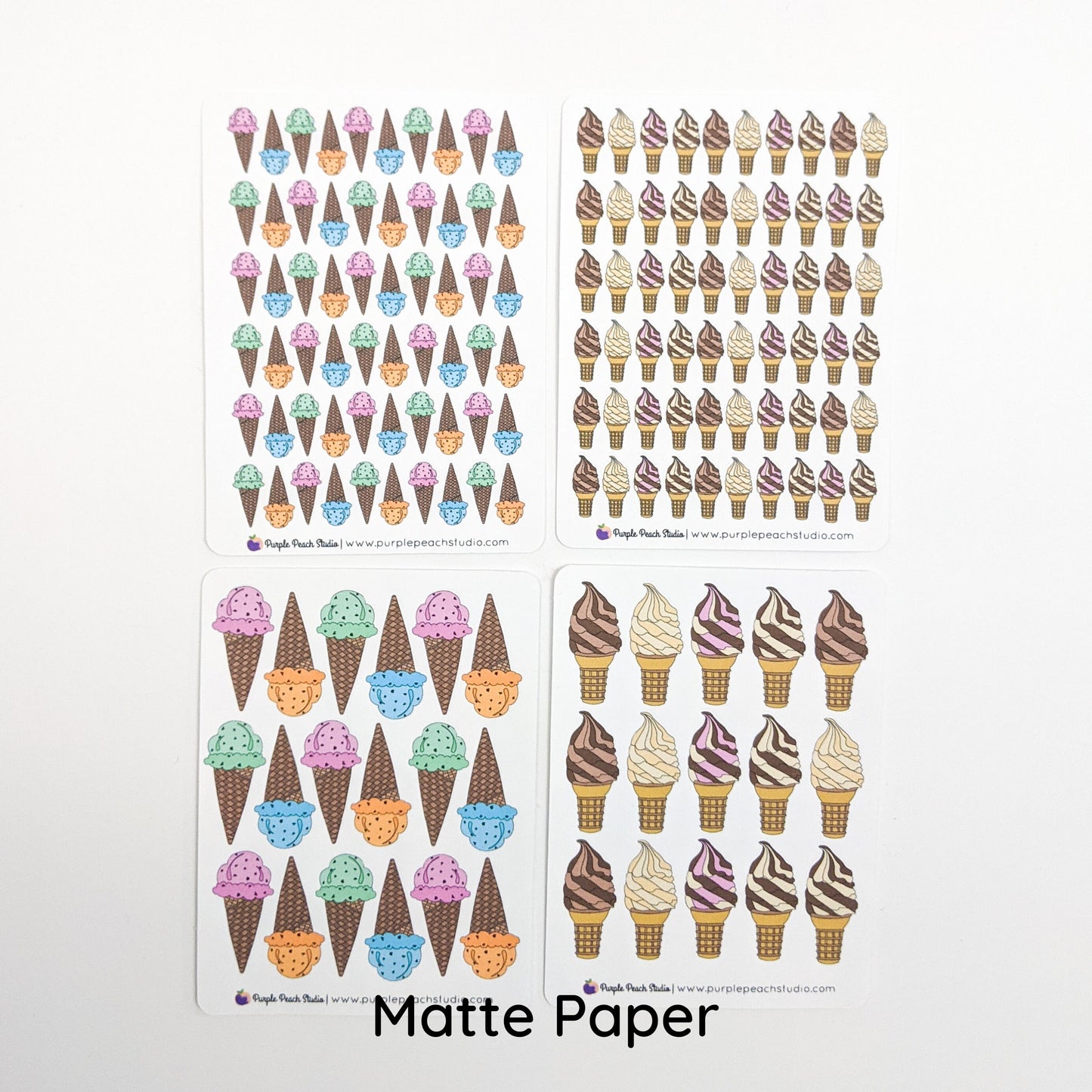 Small Ice Cream Cone Planner Stickers