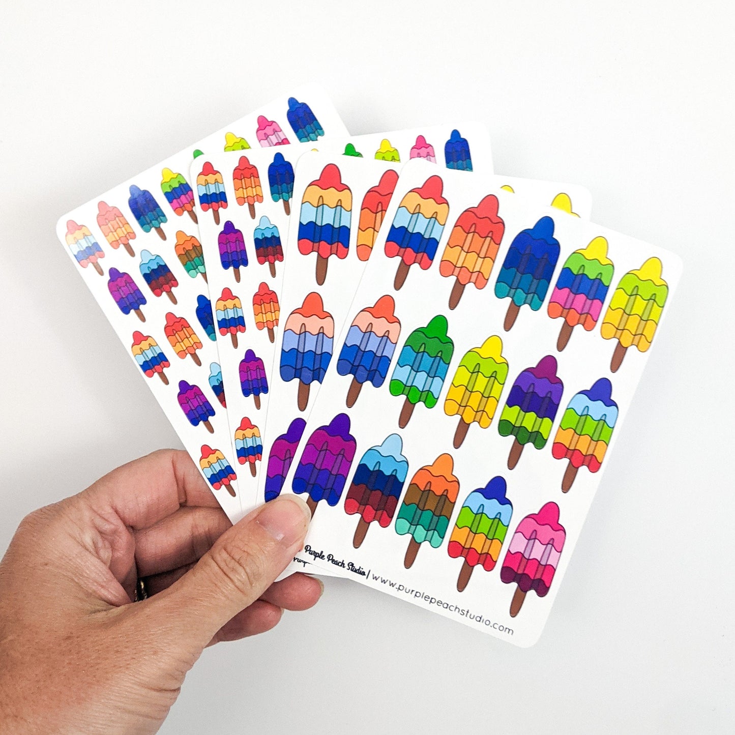Small Rainbow Ice Pop Planner Stickers