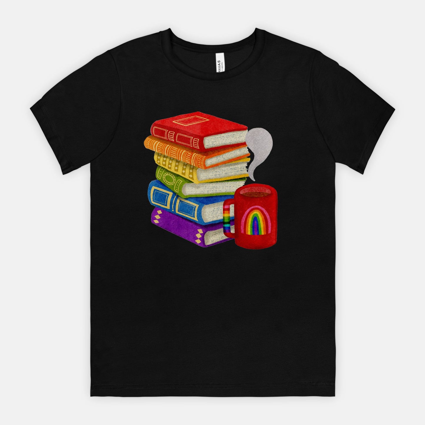 Coffee and Books T-Shirt - Front Graphic