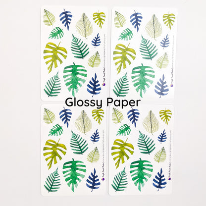 Small Tropical Monstera and Palm Leaf Stickers