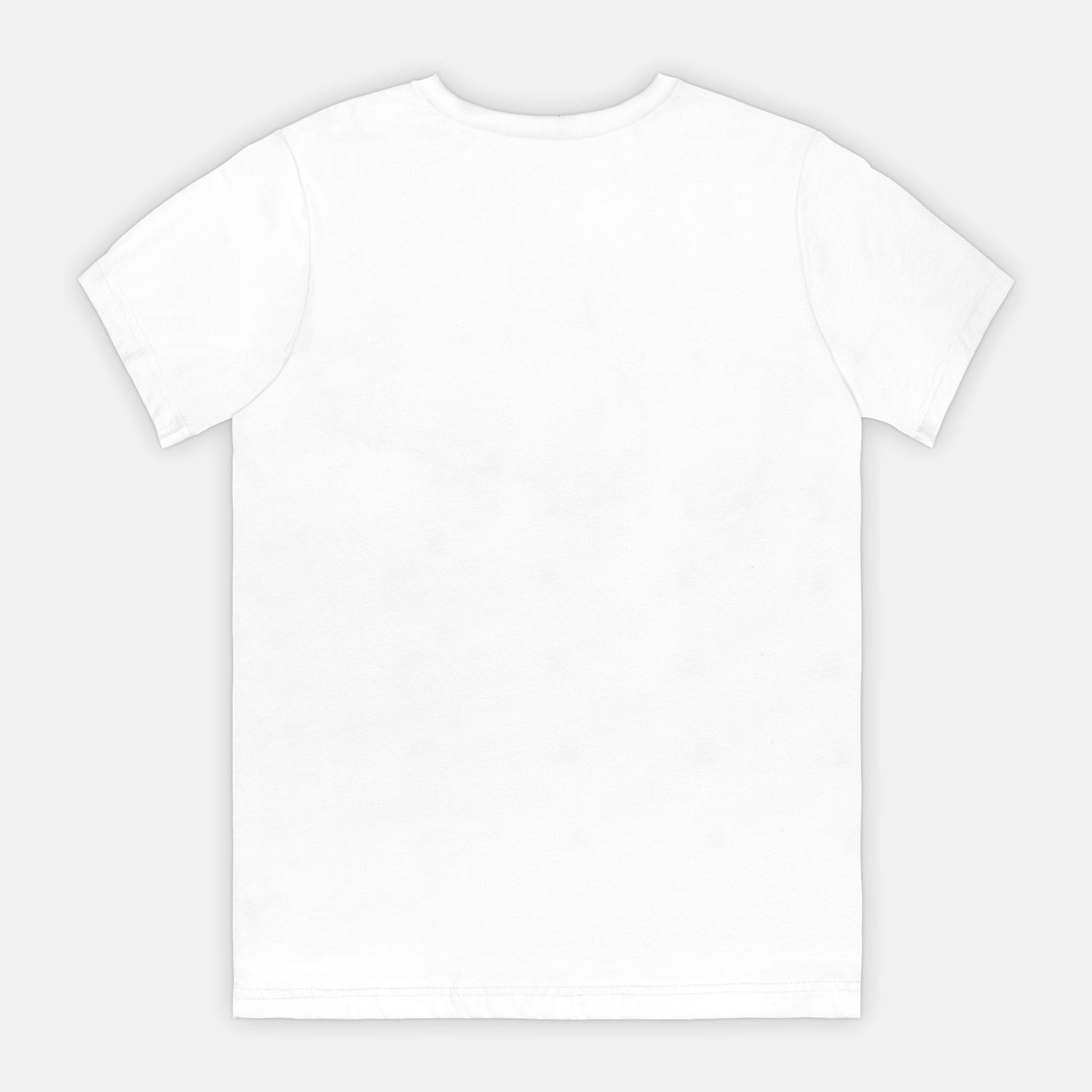 White t-shirt on a light gray background