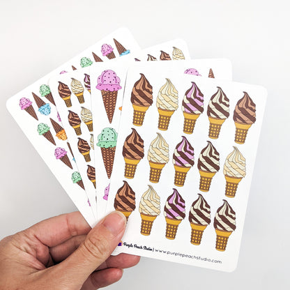 Small Ice Cream Cone Planner Stickers