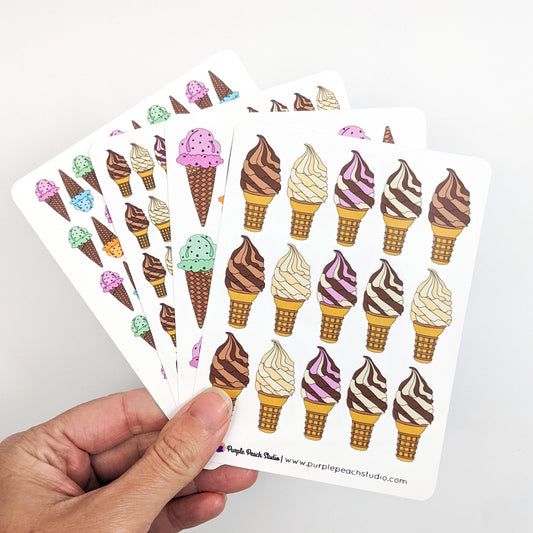 Small Ice Cream Cone Planner Stickers