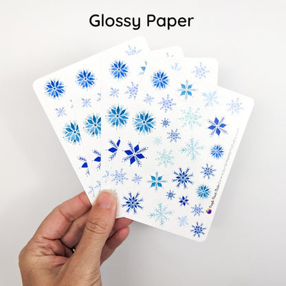 Small Watercolor Winter Snowflake Stickers