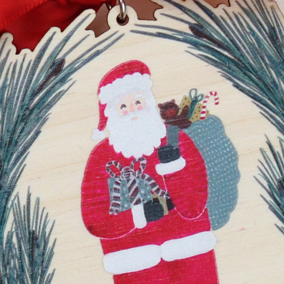 Classic Santa Wooden Ornament