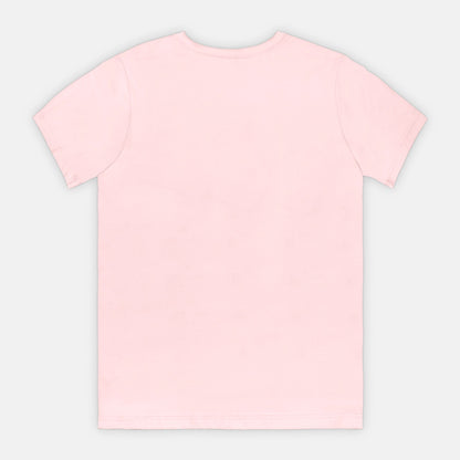 Plain pink t-shirt on a light gray background