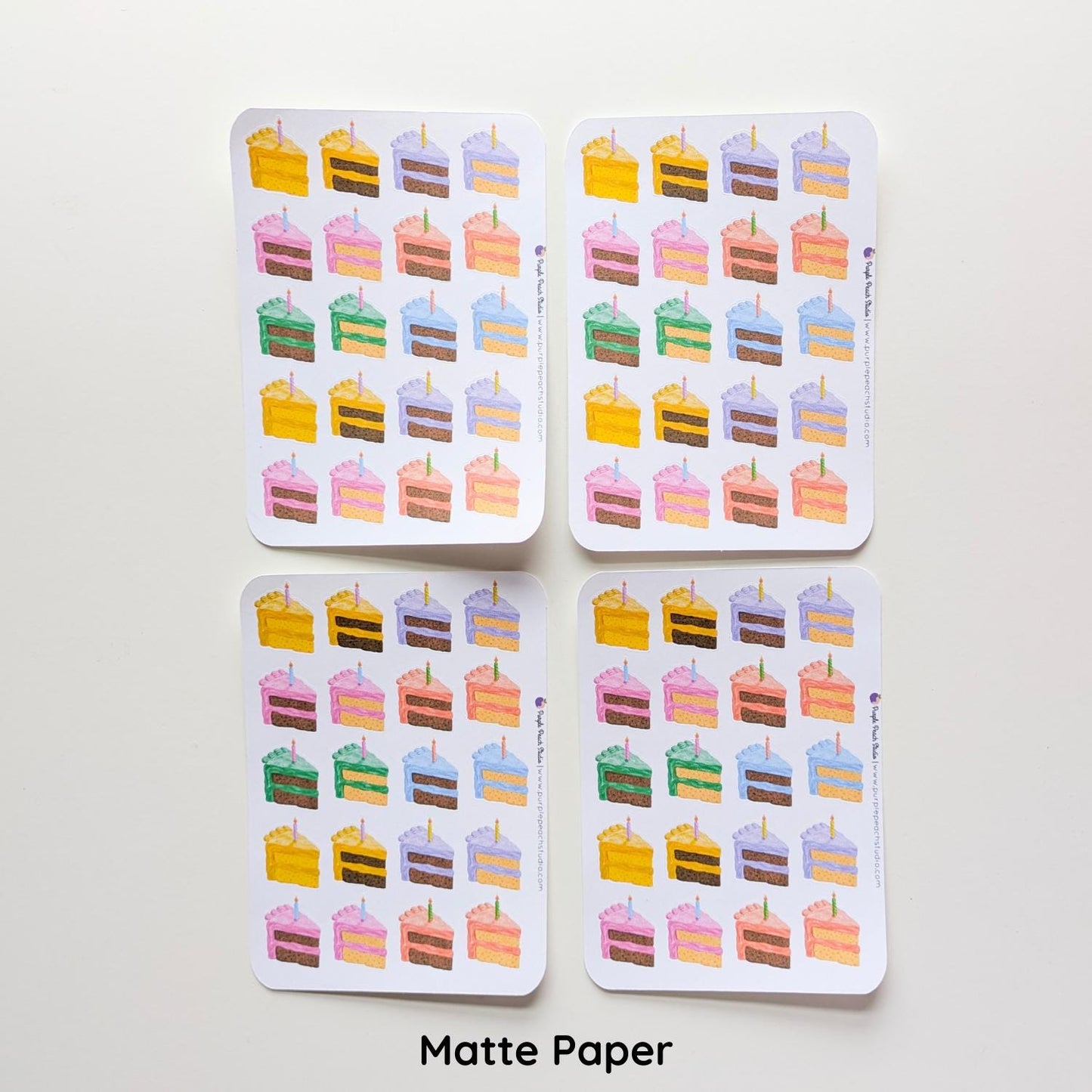 Pastel Birthday Cake Stickers