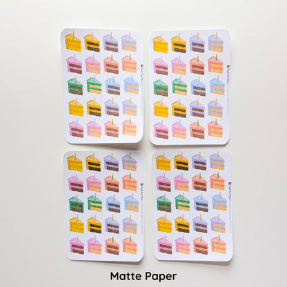 Pastel Birthday Cake Stickers