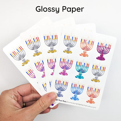 Small Menorah Stickers