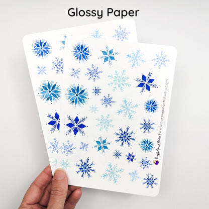 Large Watercolor Snowflake Stickers