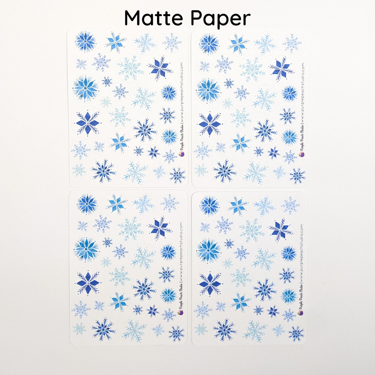 Small Watercolor Winter Snowflake Stickers