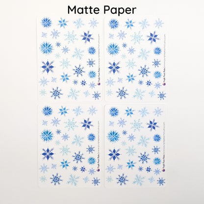 Small Watercolor Winter Snowflake Stickers