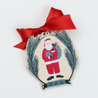 Classic Santa Wooden Ornament
