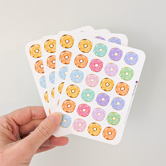 Small Rainbow Donut Sticker Sheets
