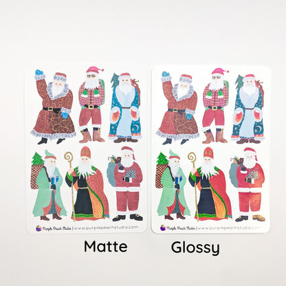 Large Vintage Santa Stickers