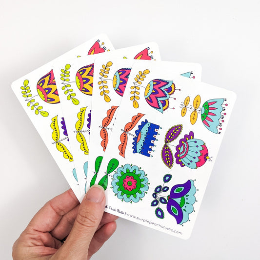 Small Folk Flower Stickers