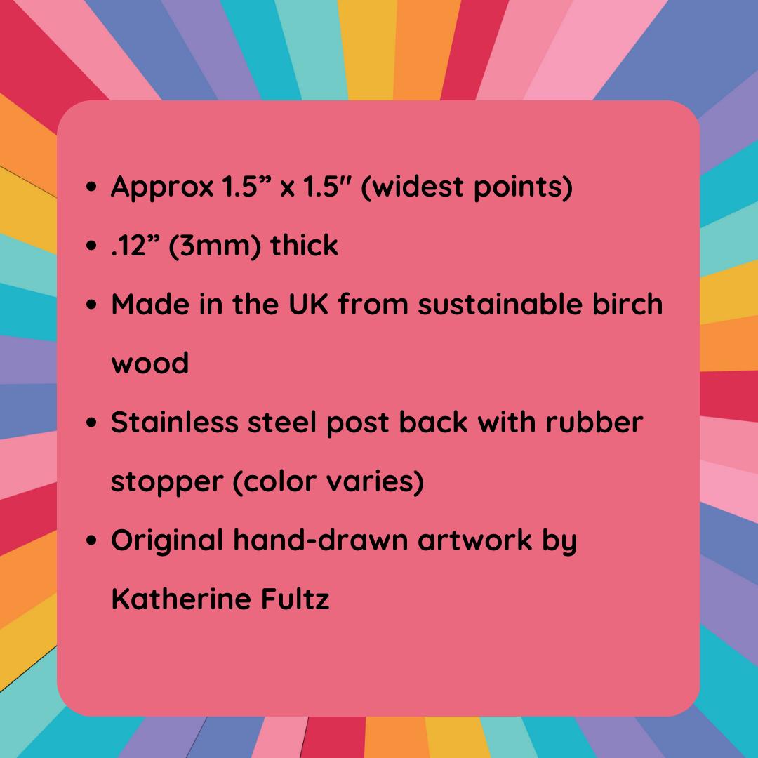 Rainbow Books and Coffee Pin