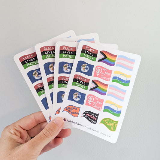 60 Progressive Flag Stickers