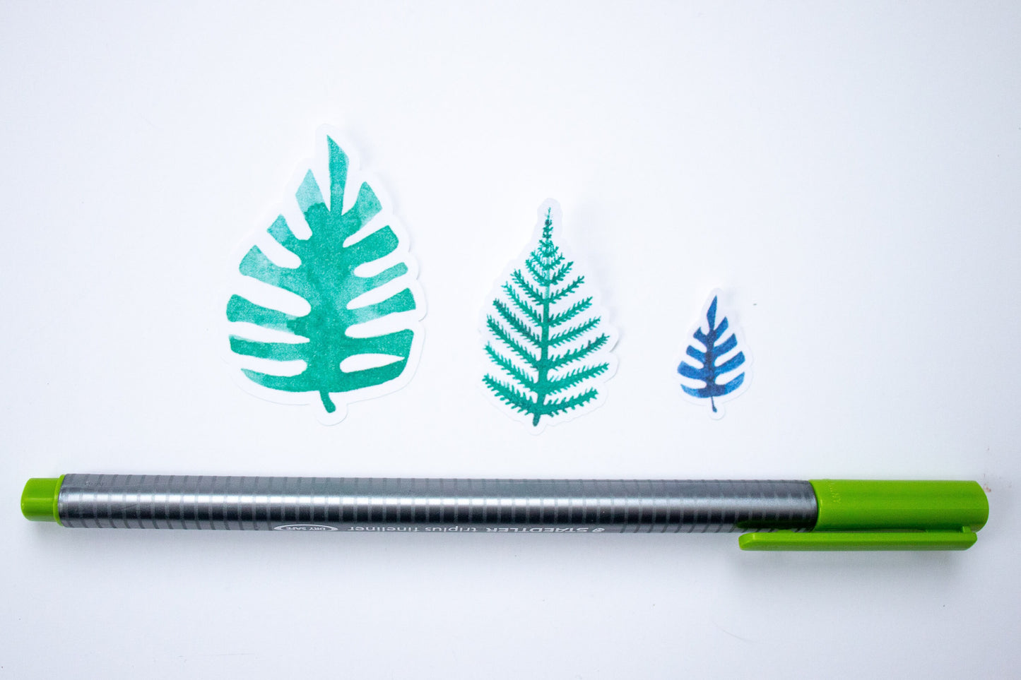 Small Tropical Monstera and Palm Leaf Stickers