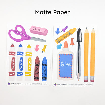 Large School and Office Supply Stickers