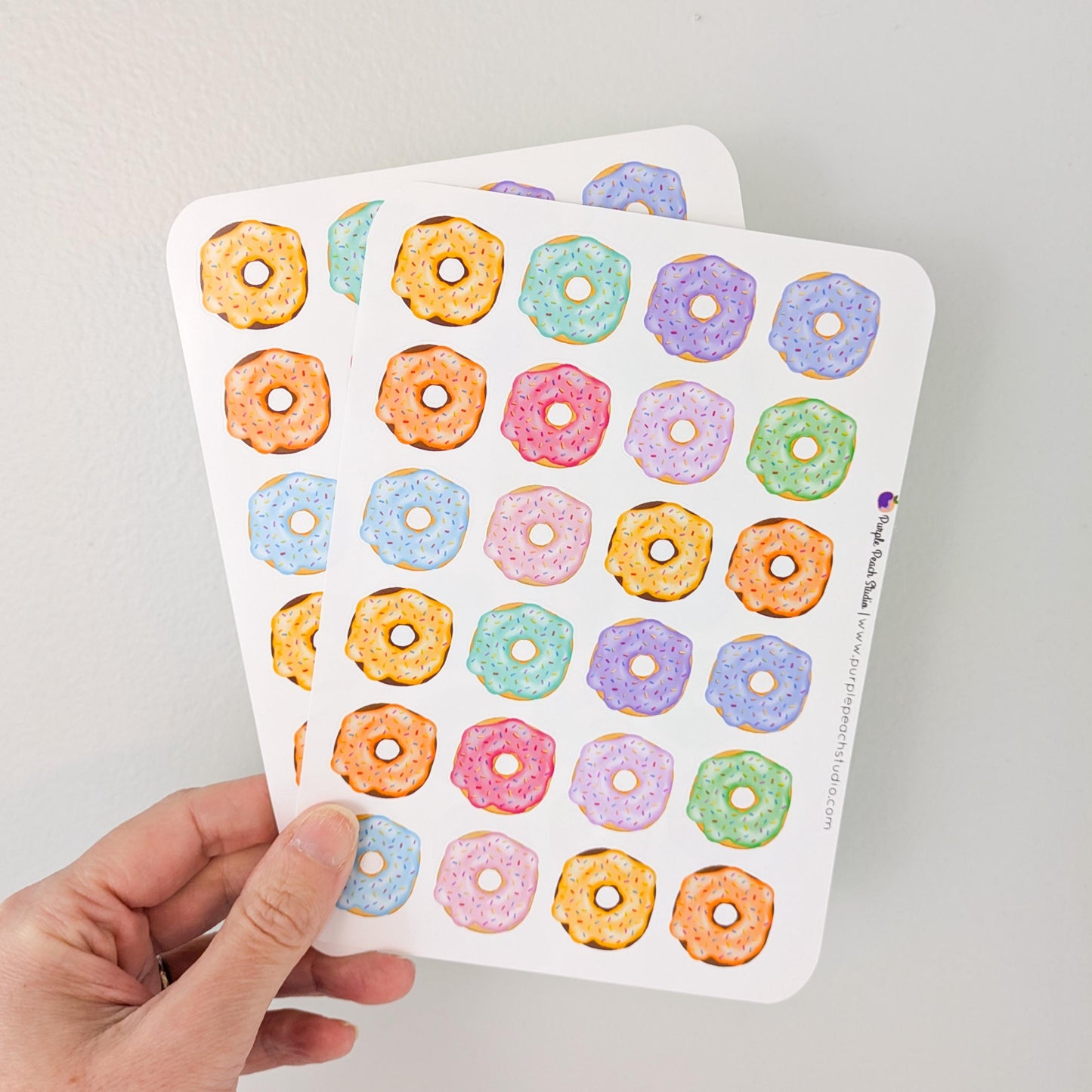 Large Rainbow Donut Sticker Sheets