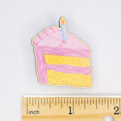 Large Pink Birthday Cake Pin