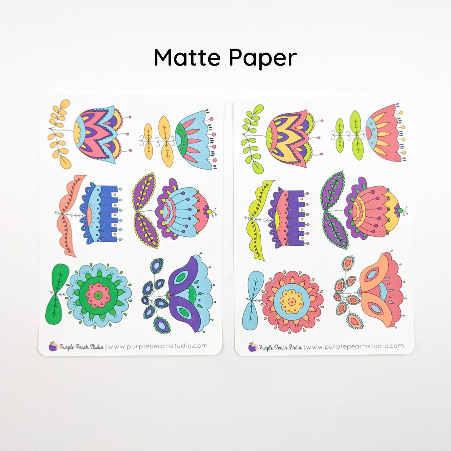 Large Folk Flower Stickers