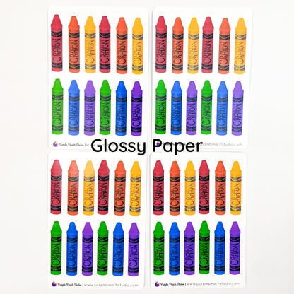 Small Crayon Art Supply Stickers