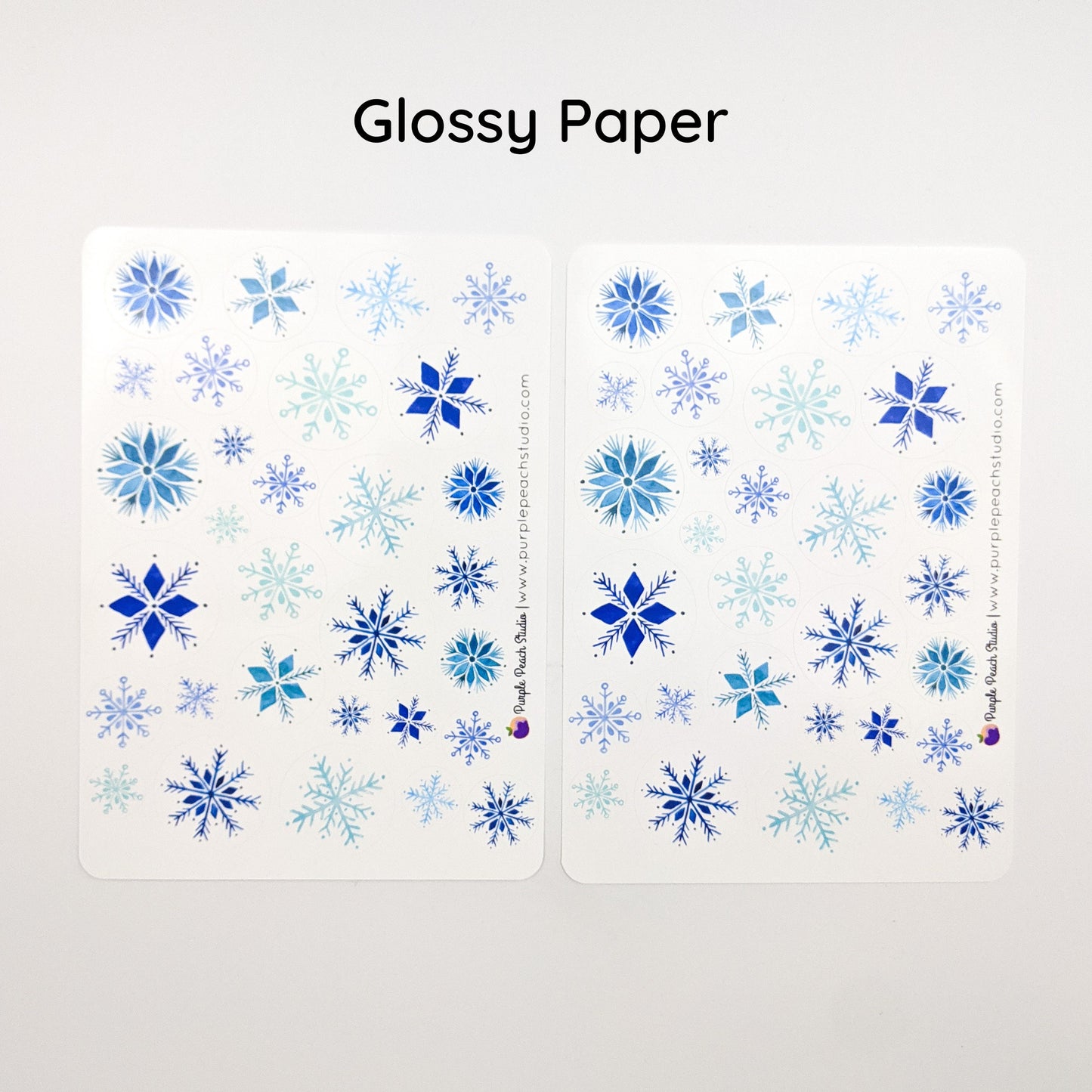 Large Watercolor Snowflake Stickers
