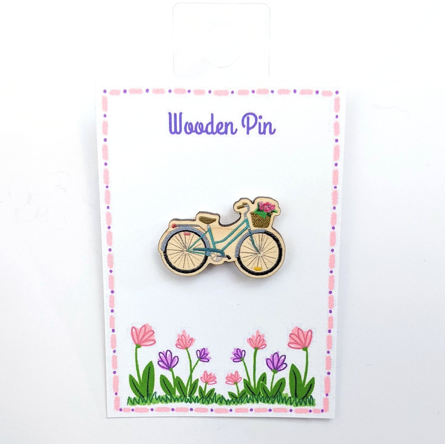 Vintage Teal Bicycle Pin