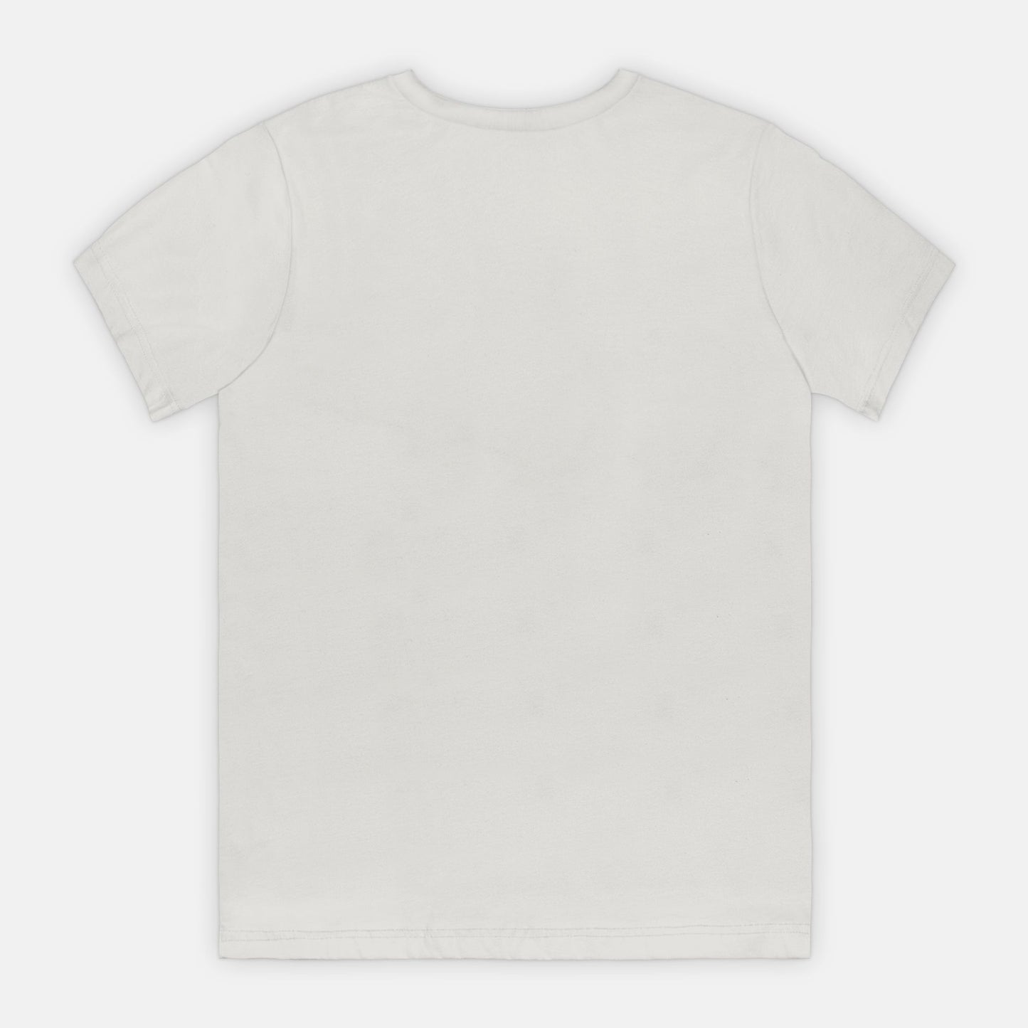 Silver t-shirt on a light gray background