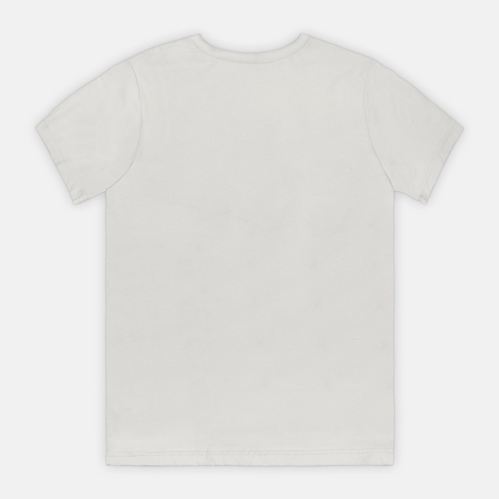 Silver t-shirt on a light gray background