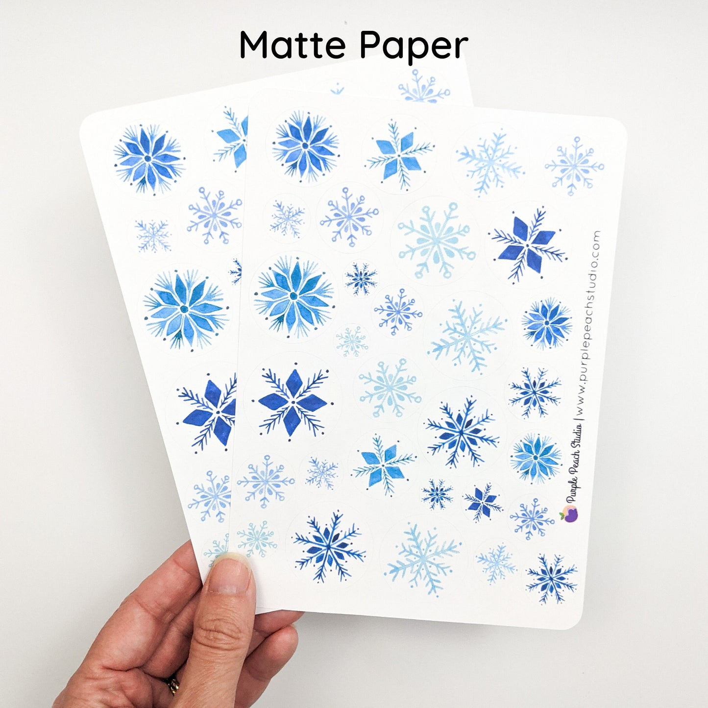 Large Watercolor Snowflake Stickers