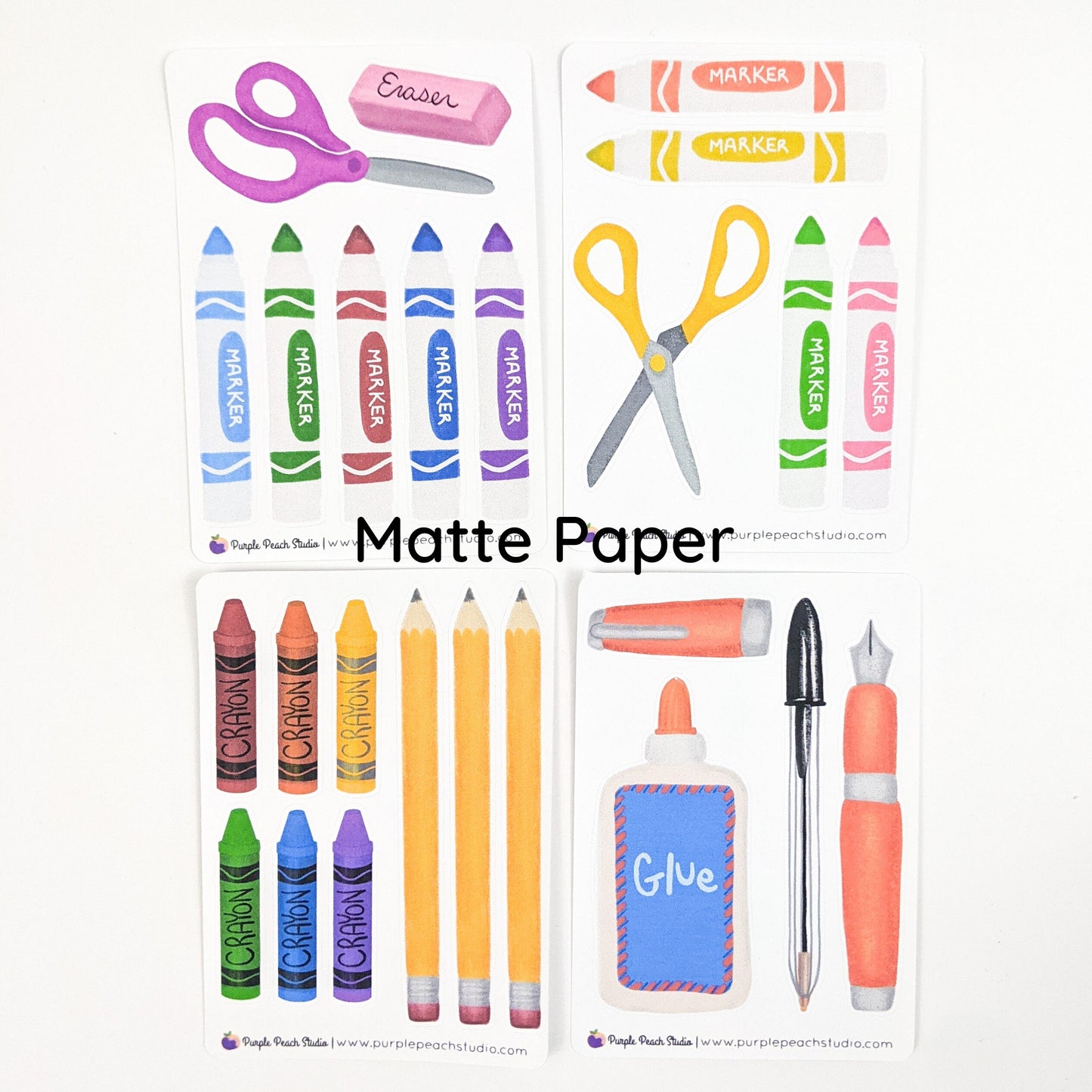 Small School and Office Supply Stickers